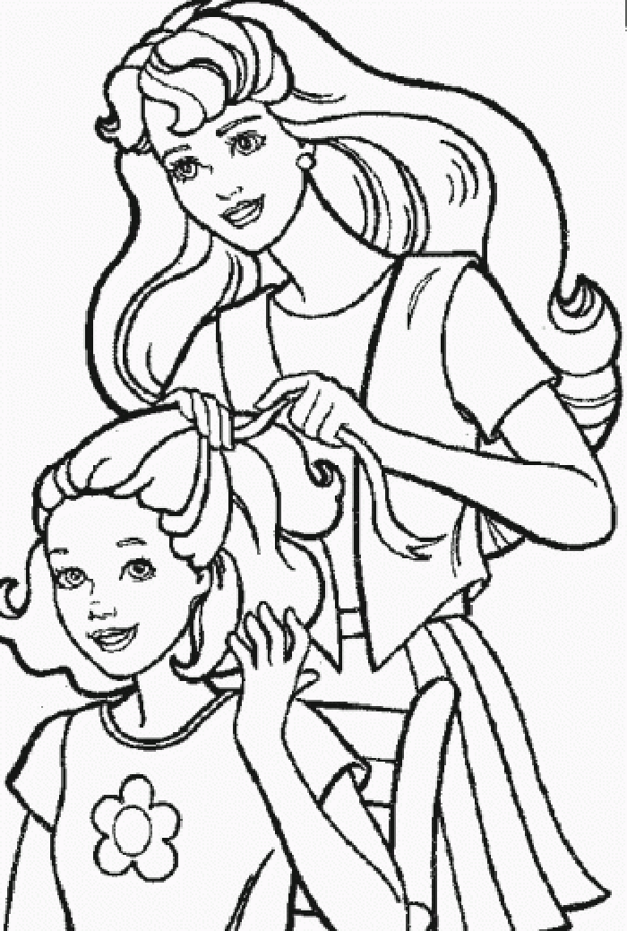 Hair do Barbie Friends Coloring Pages | Coloring Pages For Kids