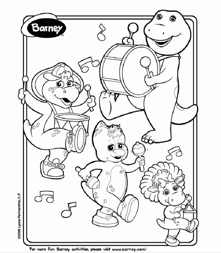 Free Printable Barney Coloring Pages