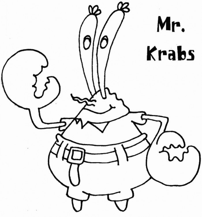 Mr.Krab Friends Spongebob Coloring Page Picture