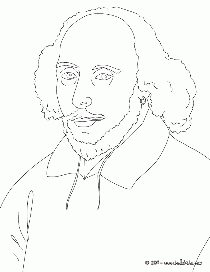 WILLIAM SHAKESPEARE coloring page | England & Shakespeare