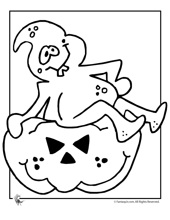 Cute Halloween Coloring Page : Printable Coloring Book Sheet 