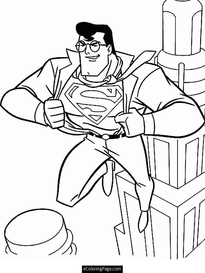 Clark Kent Changes into Superman in the Air Coloring Page 