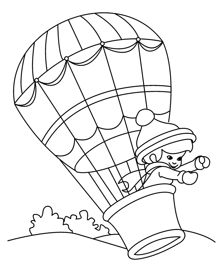 Hot air balloon Colouring Pages