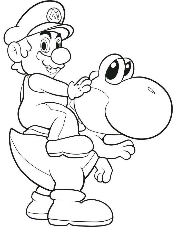 Mario And Yoshi Coloring Pages 124 | Free Printable Coloring Pages