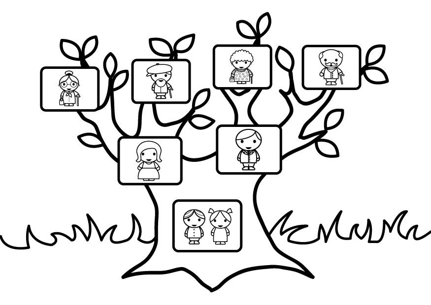 Coloring page family tree - img 26873.