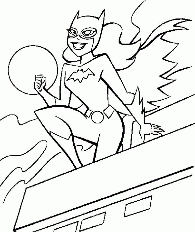 Bat Woman Whose Roof Top Pool Coloring Page - Kids Colouring Pages