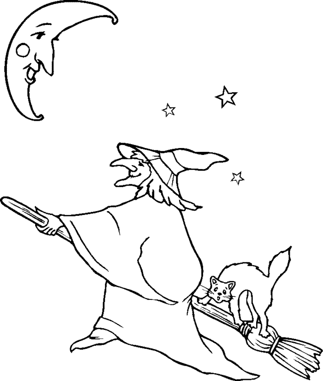 witches broomstick Colouring Pages (page 3)