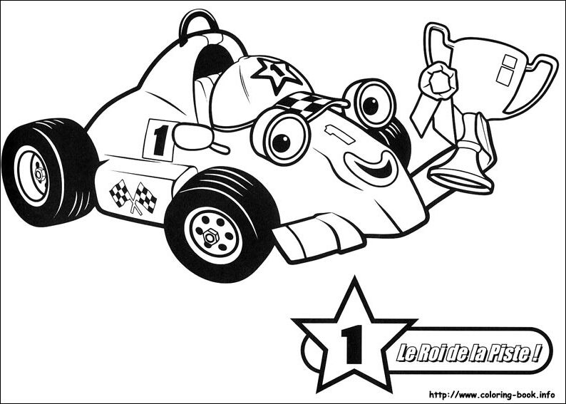roary the racing car coloring page
