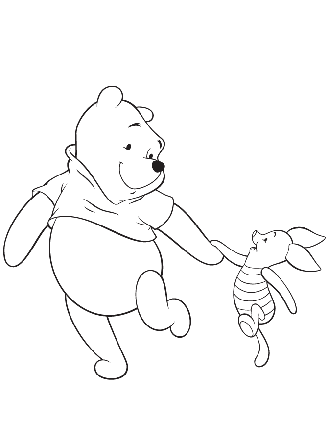 Winnie The Pooh And Piglet Friend Coloring Page | HM Coloring Pages