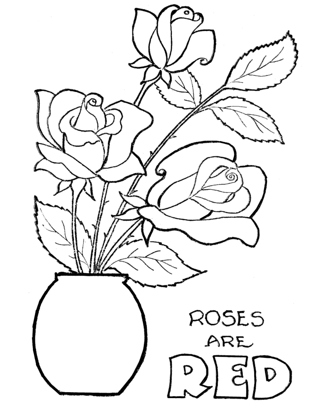 Rose Flower Coloring Pages - Coloring Home