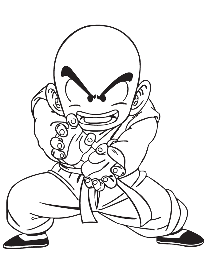 Dragon Ball Z Krillin Coloring Page | Free Printable Coloring Pages