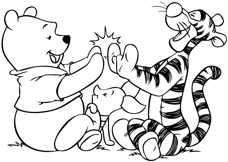 Popular Character Free Coloring Activity: Winnie the Pooh: Pooh 