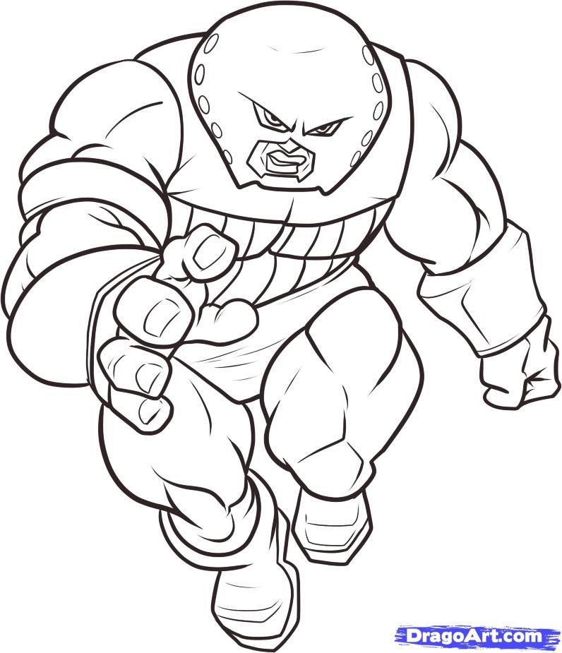 How to Draw Juggernaut, Step by Step, Marvel Characters, Draw 