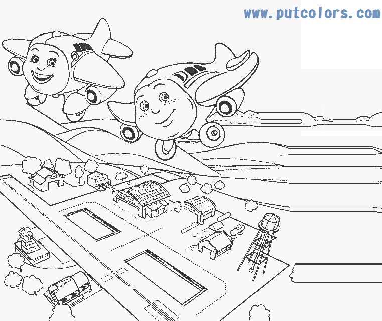 Airplane Airport Coloring Pages