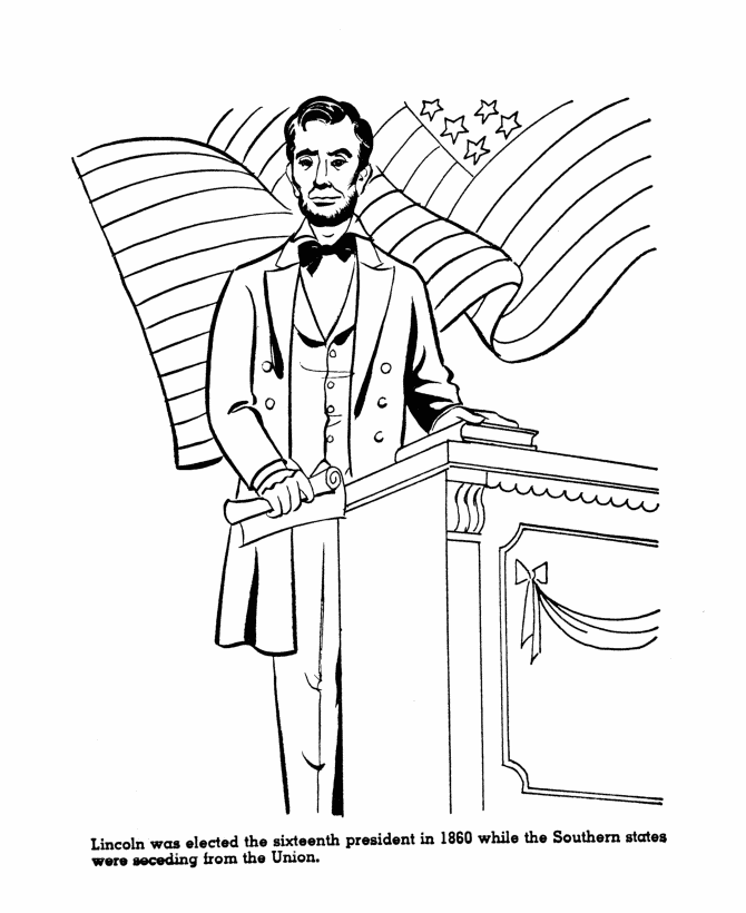 Abraham Lincoln Coloring Page | SS Patriotic