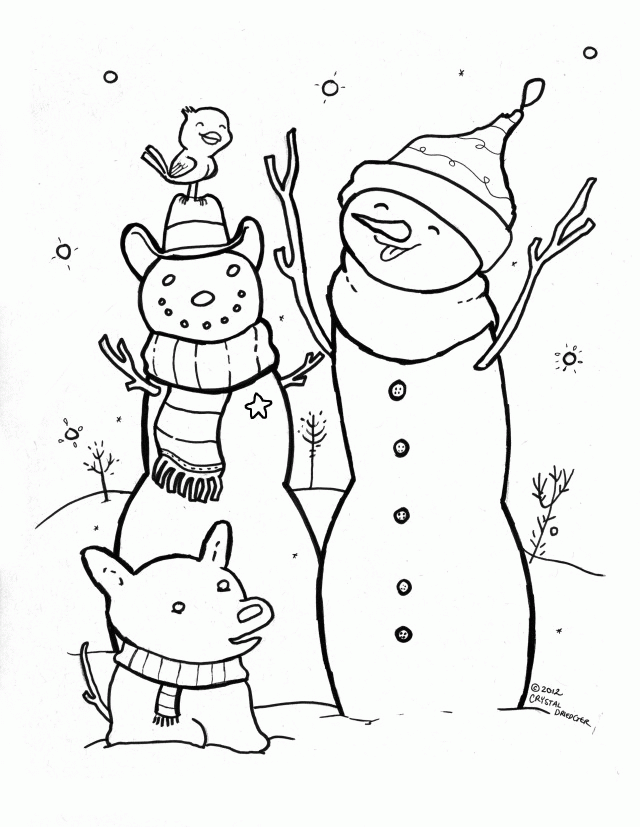 Free Printable Snowman Coloring Pages Viewing Gallery For Cute 
