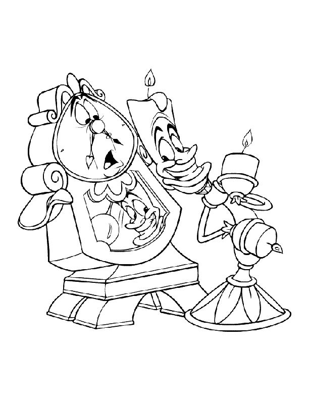 Pix For > Lumiere Beauty And The Beast Coloring Page