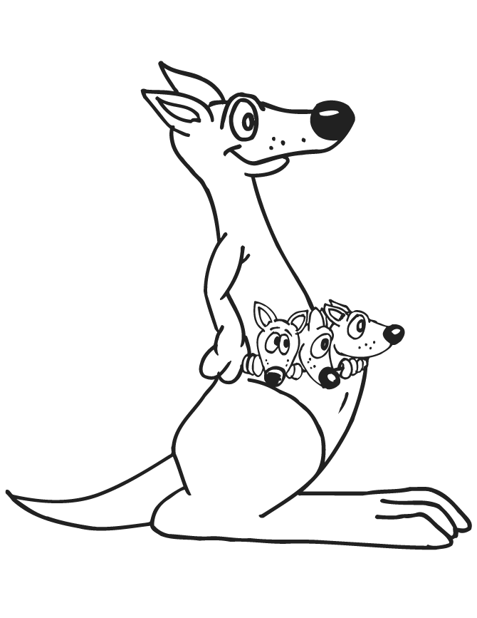 Free Printable Kangaroo Coloring Pages | H & M Coloring Pages