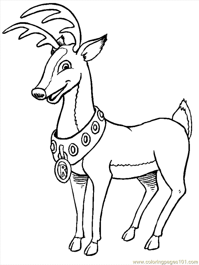 Free Printable Coloring Page Christmas Reindeer 1 Cartoons