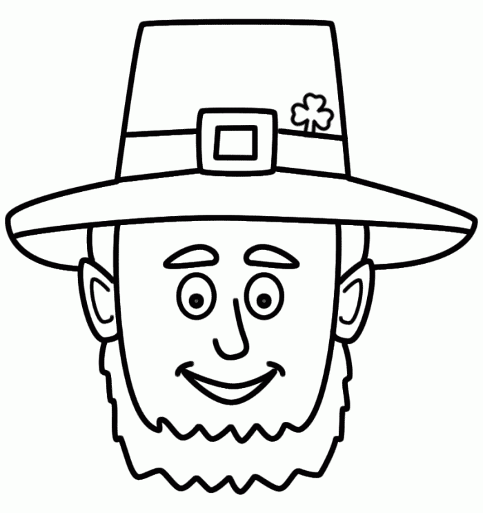 Leprechaun Face St Patricks Coloring Pages - Holiday Coloring 