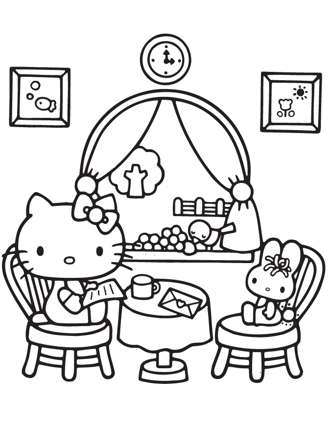 Hello Kitty Valentine I Love You Coloring Page | Free Printable 