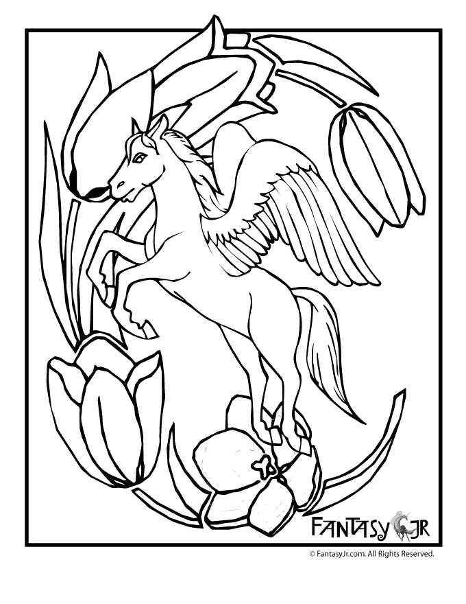 Pegasus Coloring Pages For Kids Tattoo Page 30