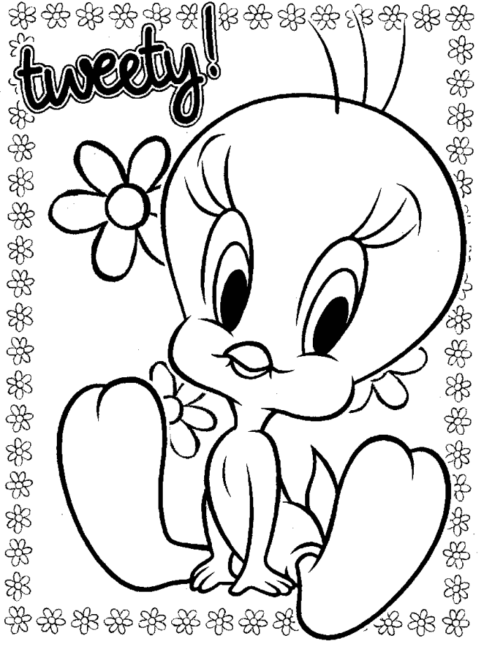 Tweety Coloring Page, Cartons & Animations Wallpaper, hd phone 