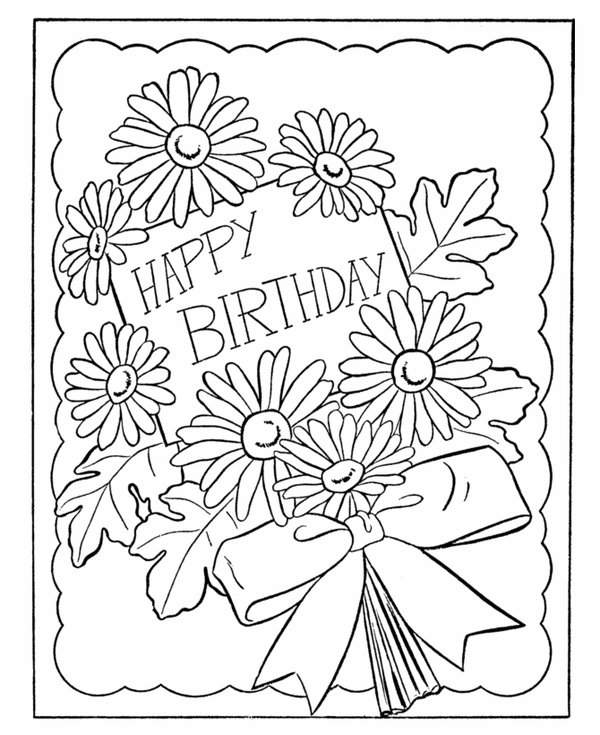 Happy Birthday Printable Coloring Pages - Free Printable Coloring 