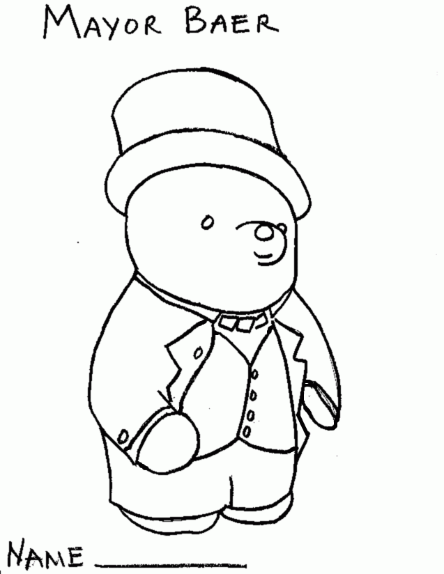 The Village Bookstore - Mayor Baer Coloring Page
