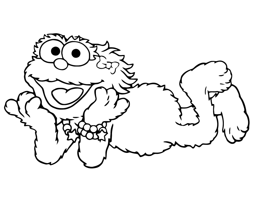 Zoe Laying On Floor Coloring Page | HM Coloring Pages
