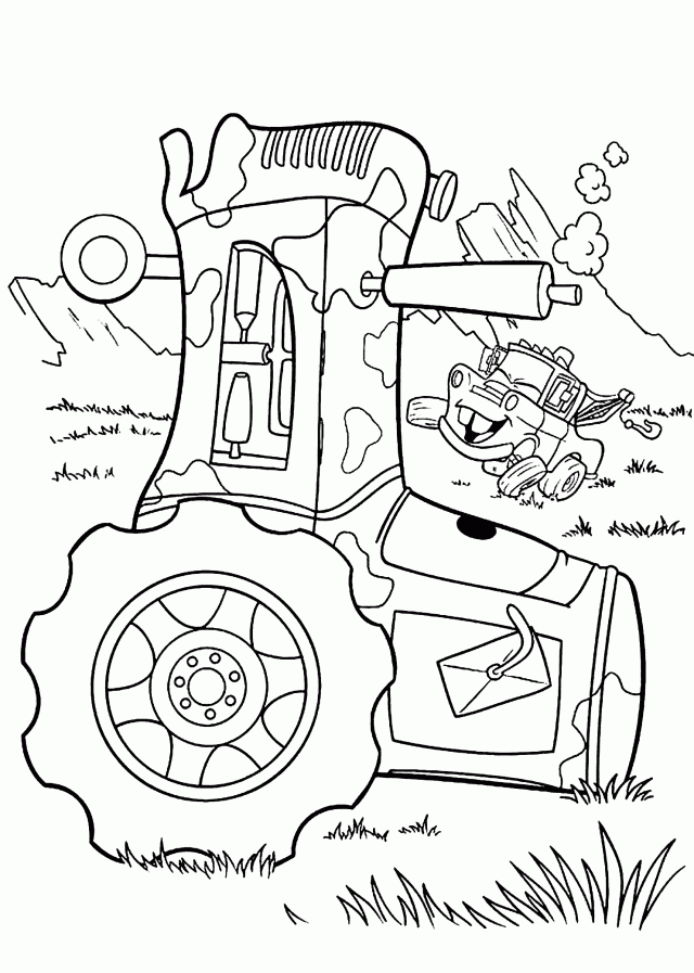Mater And Tractor Coloring Pages For Kids Printable Free 265612 