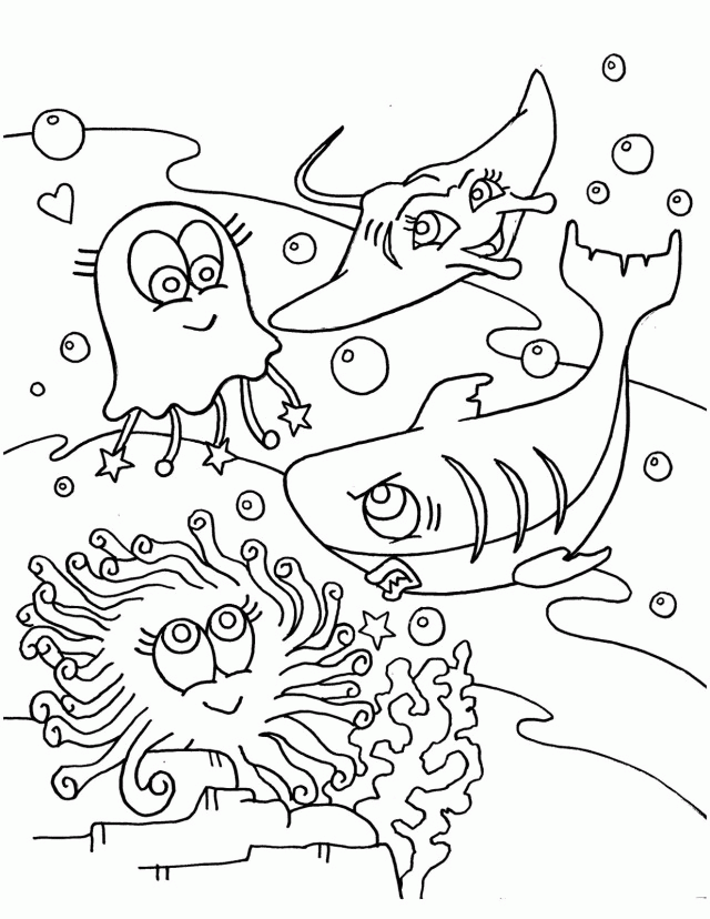 Shark Coloring Pages Fish Ocean Id 49731 Uncategorized Yoand 
