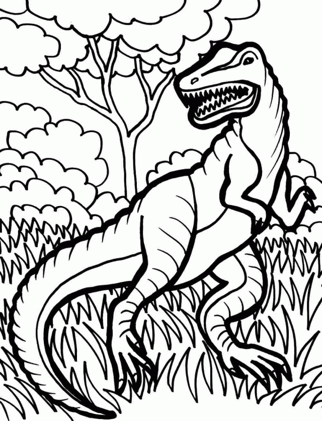 Animal Dinosaurs Allosaurus Colouring Pages Free Printable For 