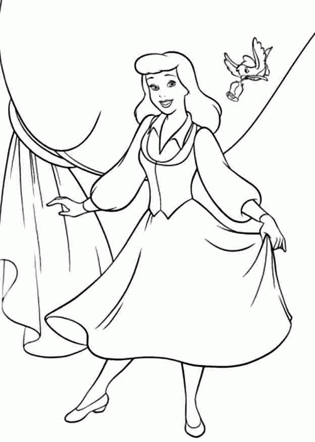 Colouring Pages Disney Princess Cinderella Free Printable For 