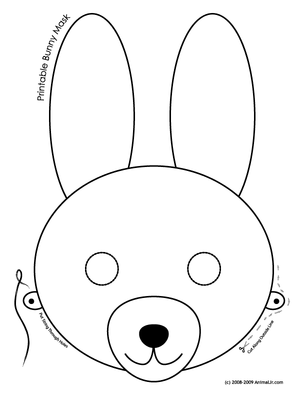 Free Printable Bunny Colouring Mask. | Easter DIY