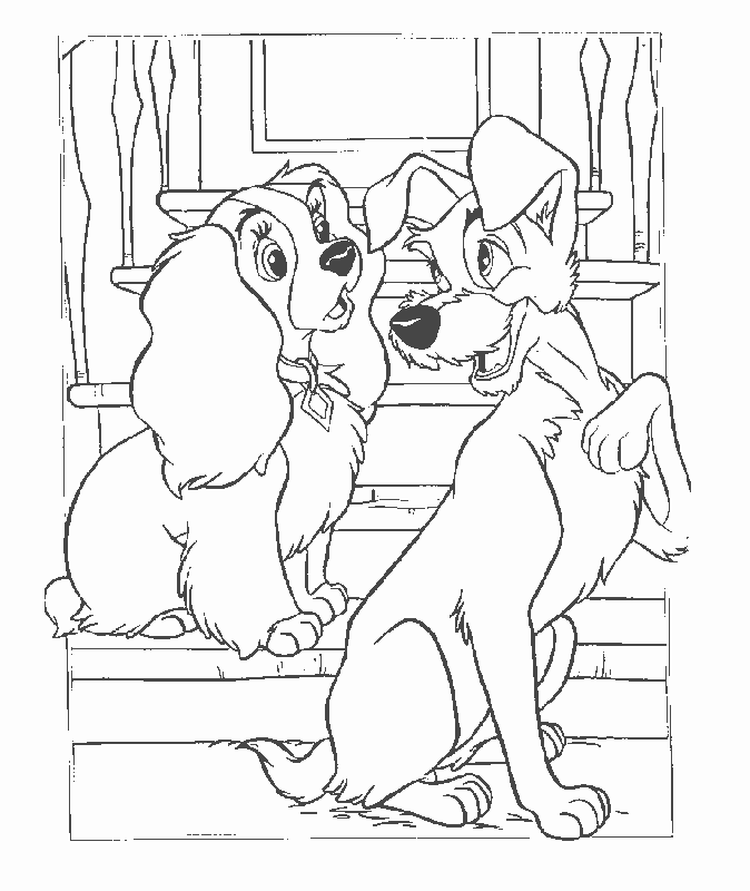 lady and tramp Colouring Pages (page 3)