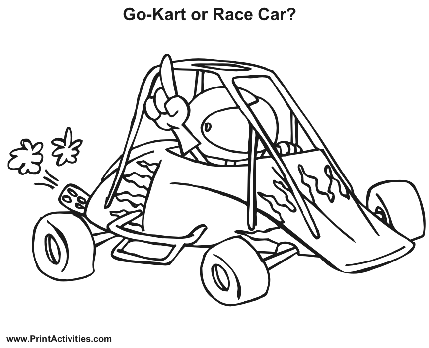Go Kart Coloring Page | A Racing Kart