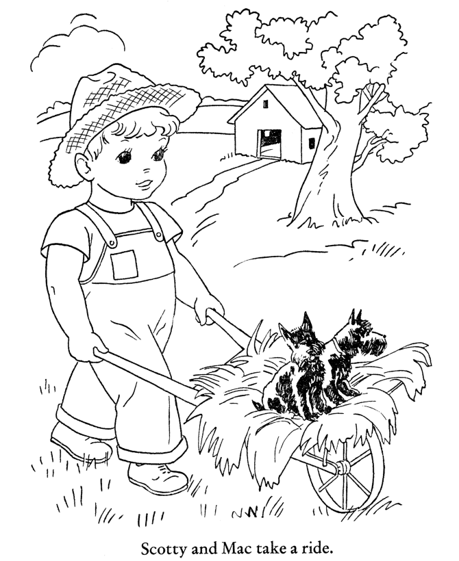 fall coloring pages kids hay ride page sheets