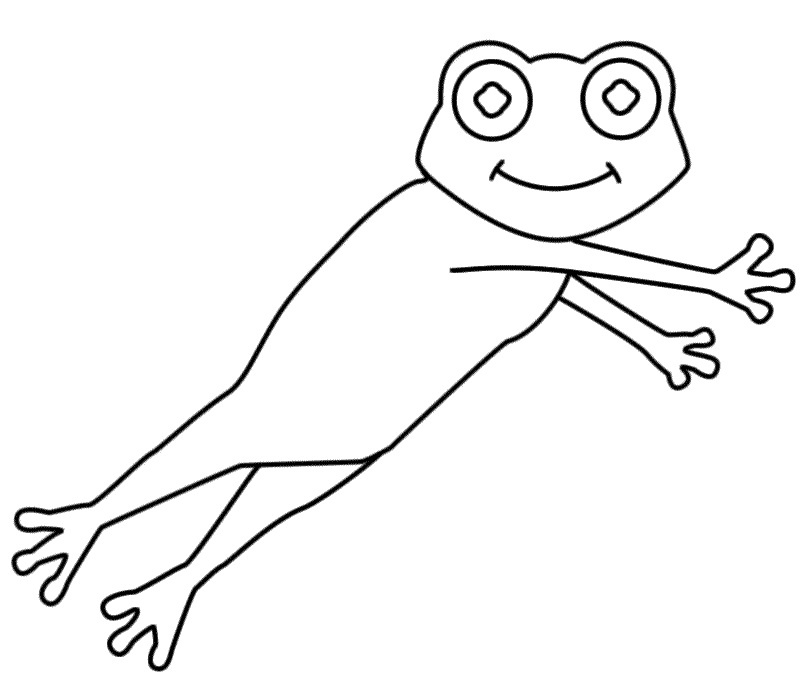 Leaping Frog - Coloring Page (