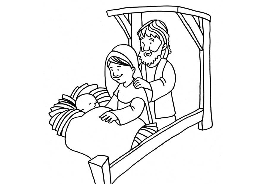 Coloring page Birth of Jesus - img 18665.
