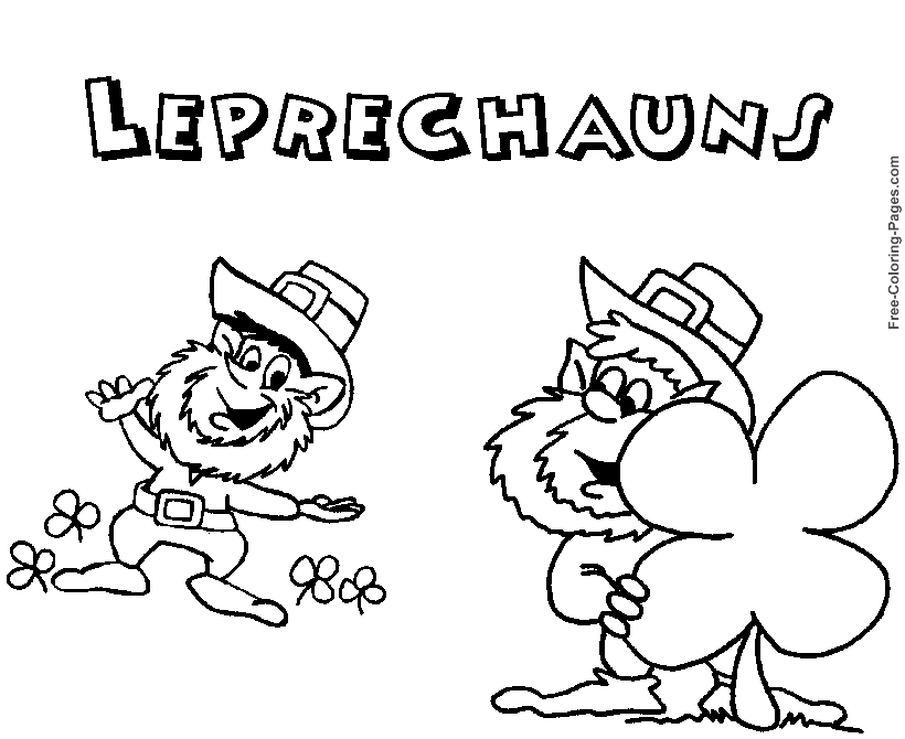 St. Patrick's Day coloring pages - Leprechauns!