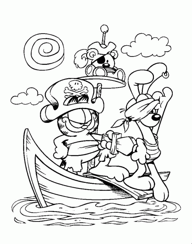 Funny Fishing Boat Coloring Pages | Laptopezine.