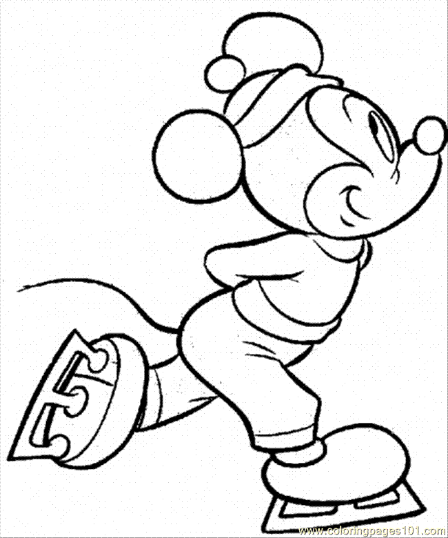 Coloring Pages Micckey Plays Ice Skating (Cartoons > Others 