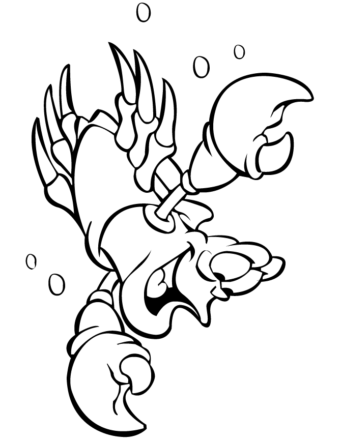 Sebastian The Lobster Coloring Page | Free Printable Coloring Pages