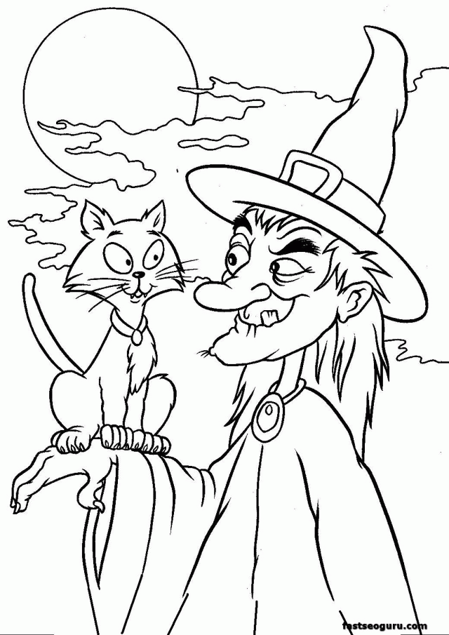 Cat Halloween Coloring Pages Halloween Cats Coloring Pages 247300 