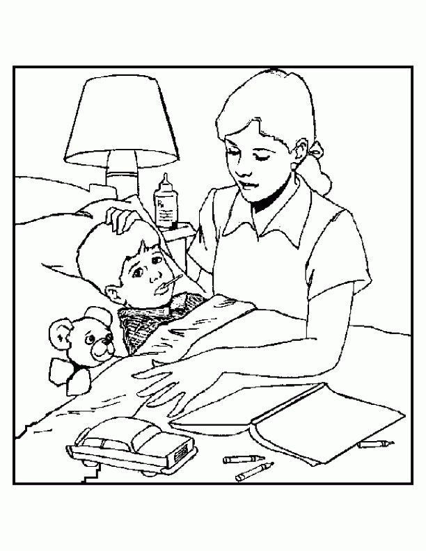 Sick Child Coloring Page Coloring Pages
