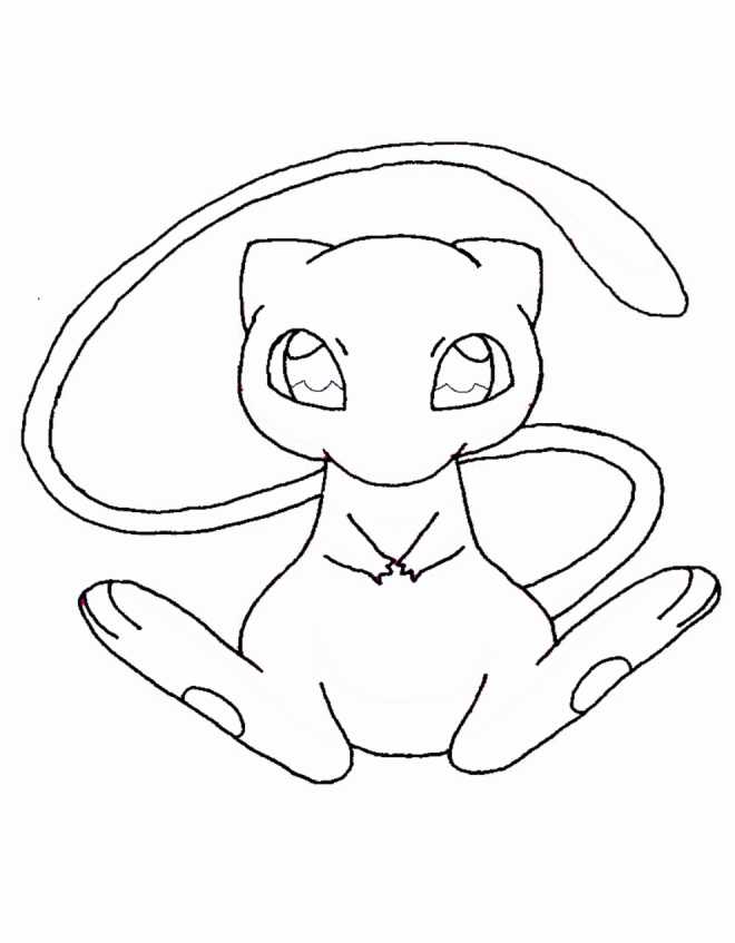 Pokemon Mew Coloring Page Coloring Home