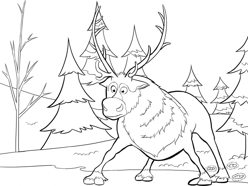 Printable sven-reindeer-coloring-page - Coloringpagebook.com