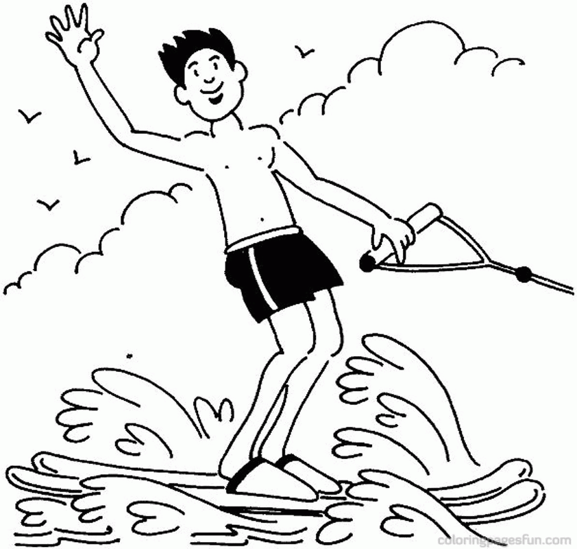 Water Skiing | Free Printable Coloring Pages
