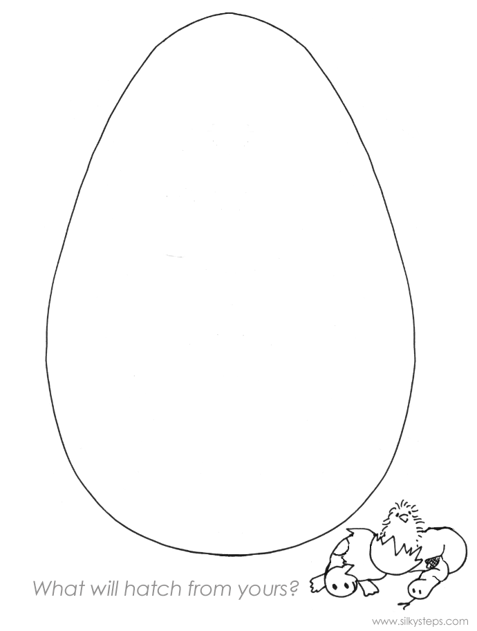 Egg shaped template outline - playdough mat